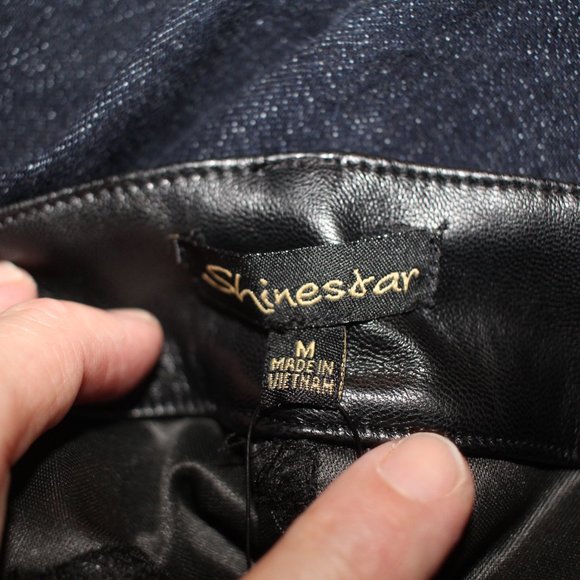 Shine Star NWT Super High Waist Skinny Ankle Leatherette Pants Black Siz… - Picture 11 of 13